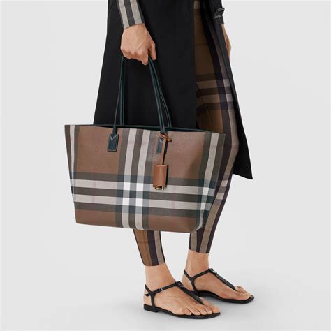 burberry medium check and leather tote|burberry tote bag nylon.